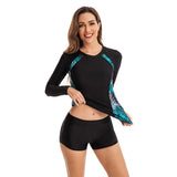 Long Sleeve Two Piece Swimwear UV Protection Rash Guard