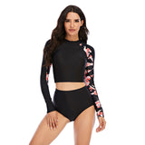 Long Sleeve Crop Top Swimsuits for Women