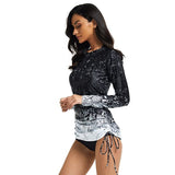 Long Sleeve Two Piece Swimsuit Rash Guard UV Protection