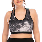 Women Plus Size High Impact Yoga Tops Printed