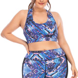 Printed Vivid Color Yoga Tops for Women Plus Size