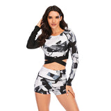 Womens Long Sleeve Swimsuit Two Piece Rash Guard Bathing Suit