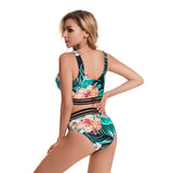 Women's 2 Piece Bikini Set High Waist Bikini Swimsuit Floral Bathing Suit