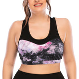 Star Printed Plus Size Yoga Tops for Women