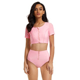 Rash Guard for Women Short Sleeve Swimsuits Two Piece Rash Guard