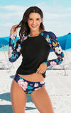 Long Sleeve 2 Piece Swimsuit Bathing Suit for Women