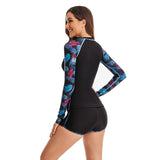 Long Sleeve Two Piece Printed Swimsuits for Women