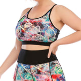 Plus Size Printed Workout Tops for Women Adjustable Shoulder Strap