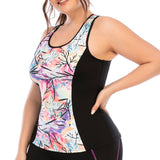 Womens Printed Yoga Tops Workout Tank Plus Size