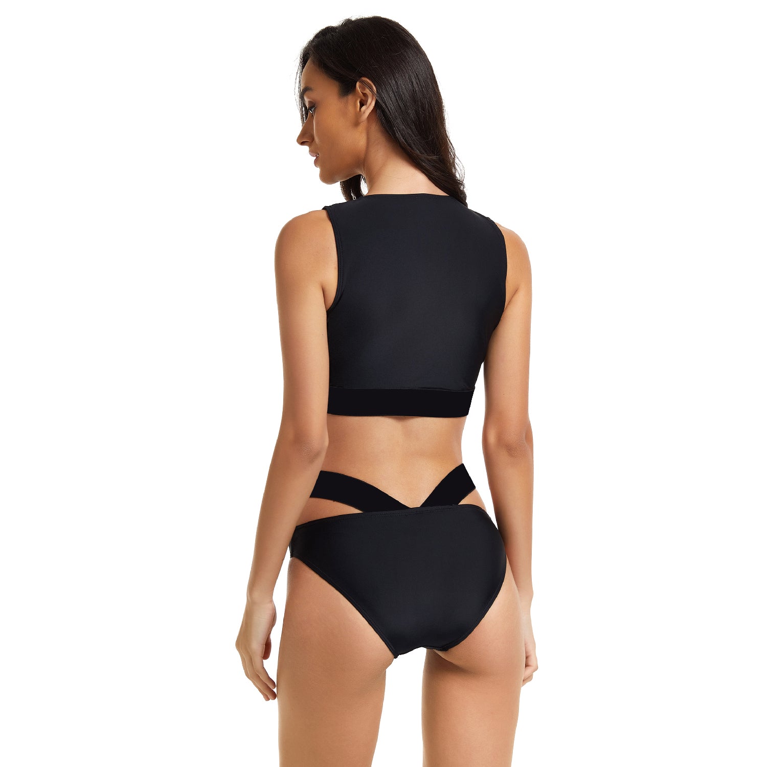 Bathing Suit for Women Black Bikini Set High Waist Bikini