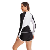 Black and White color Surfing Bathing Suit