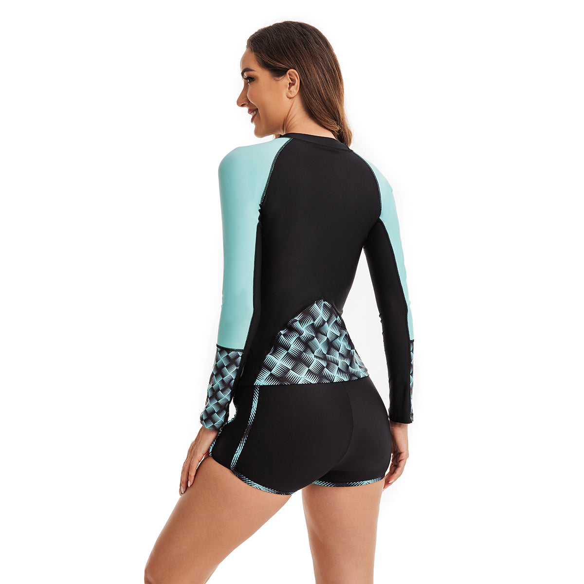 Long Sleeve 2 Piece Bathing Suit for Women