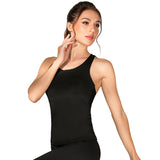 Black Yoga Vest with Bra Sexy Back Design for Women