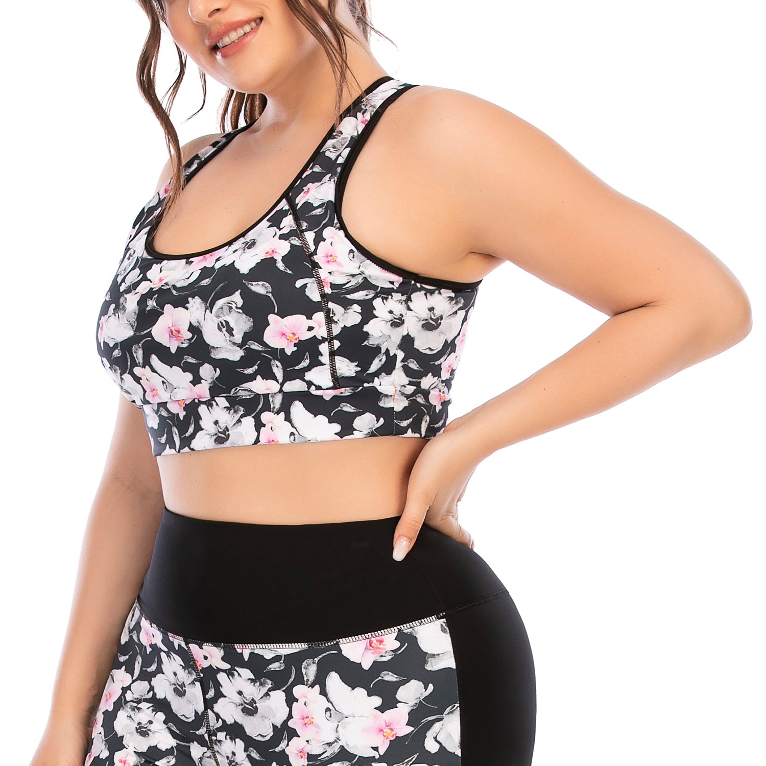 Plus Size Workout Tops Tank for Women Floral Printed