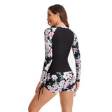 Floral Printed Rash Guard Swimsuit 2 Piece
