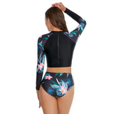 Women One Piece Swimsuit UPF50+ Rash Guard Floral Swimwear