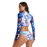 Womens Rash Guard Swimsuit Long Sleeve Bathing Suit Two Piece Crop Tops