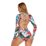 Womens Long Sleeve Rash Guard Swimsuit Bathing Suit