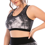 Women Plus Size High Impact Yoga Tops Printed