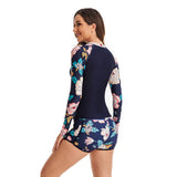 Floral Printed Rash Guard Shirts, 2 Piece Bathing Suit