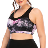 Star Printed Plus Size Yoga Tops for Women