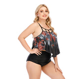 SiySiy Women's Plus Size Two Piece Swimsuit Leopard Print Bathing suit