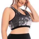Women Plus Size High Impact Yoga Tops Printed