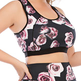 Yoga Tops Rose Printed for Women Plus Size