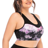 Star Printed Plus Size Yoga Tops for Women