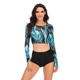 Women Long Sleeve Swimsuit Suit Surfing Swimwear UPF50+