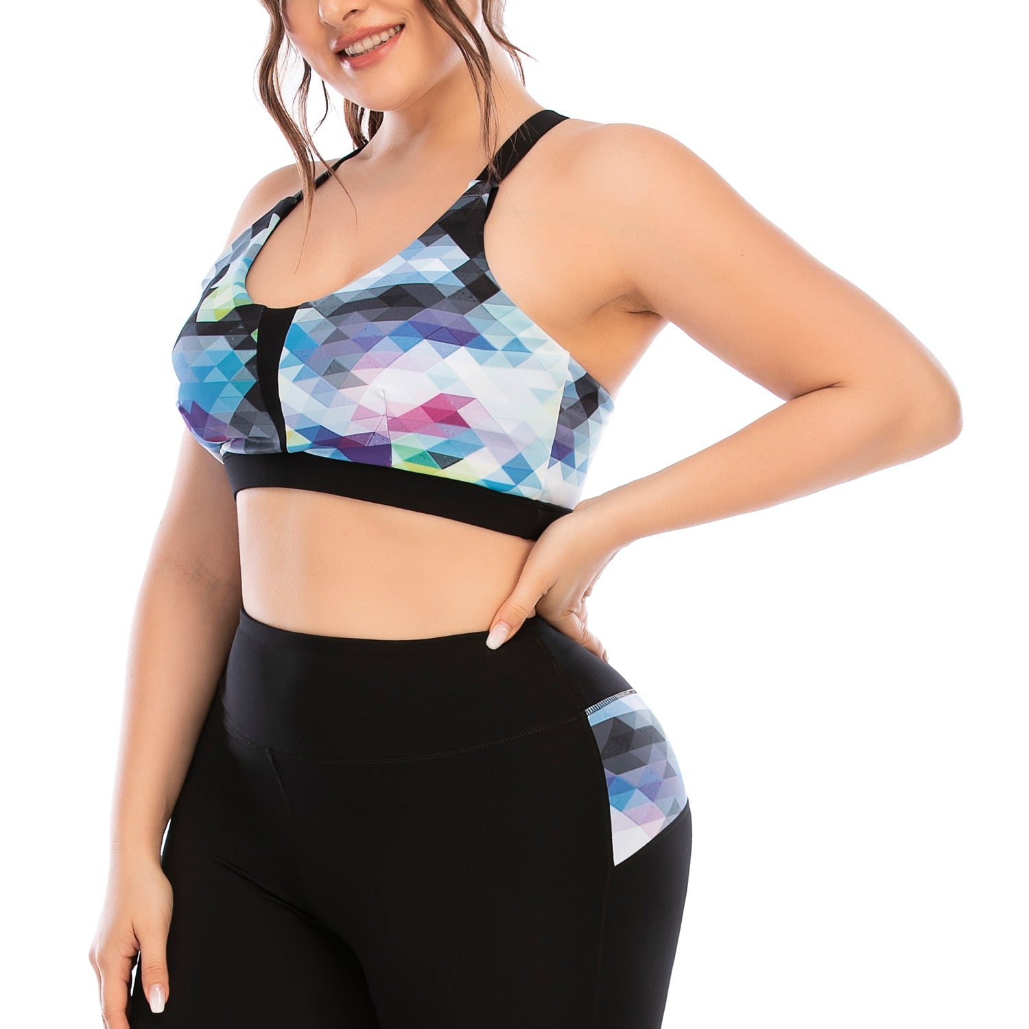 Printed Yoga Gym Tops for Women Plus Size