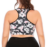 Plus Size Workout Tops Tank for Women Floral Printed