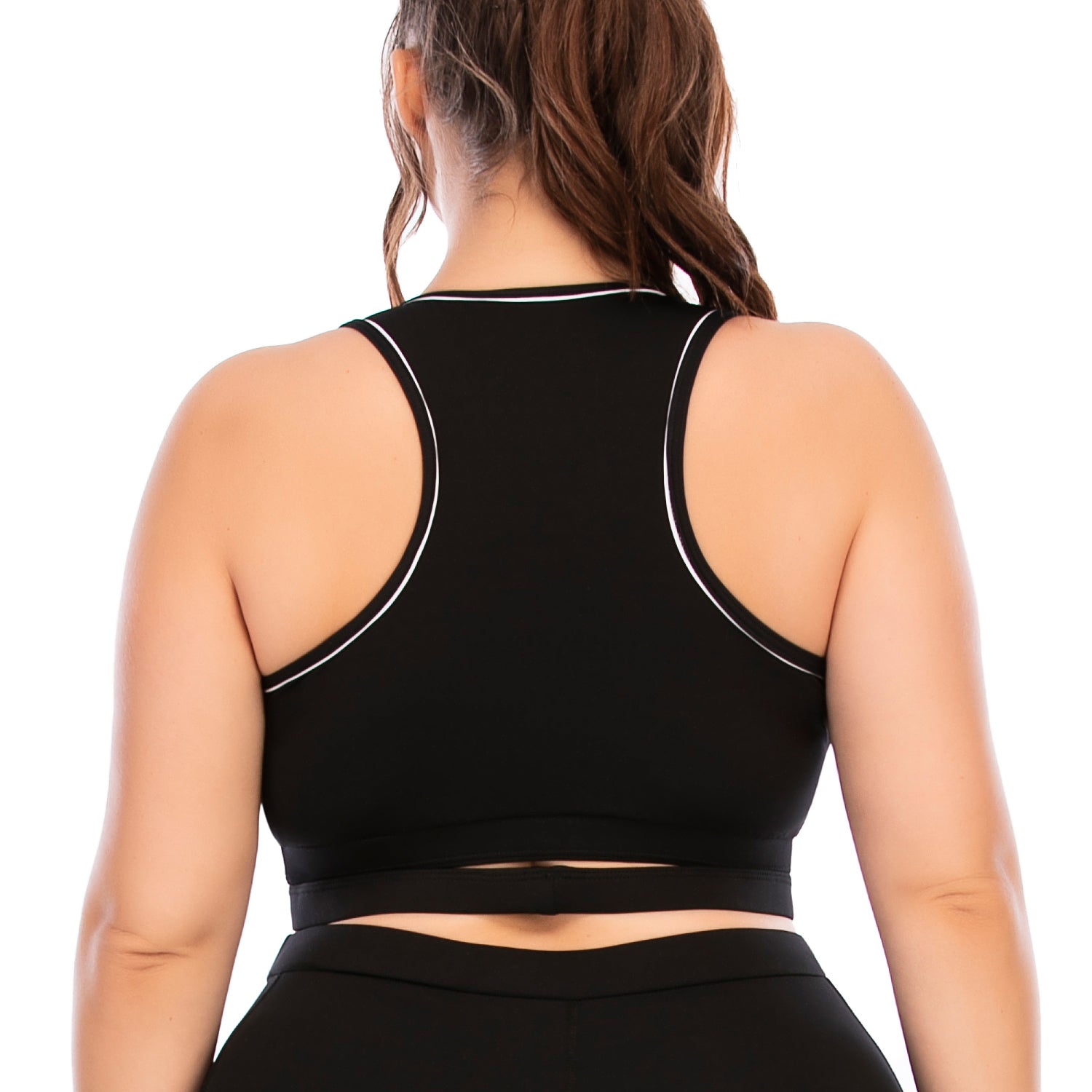 Racing Back Bra High Impact Workout Tops Plus Size