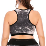 Women Plus Size High Impact Yoga Tops Printed
