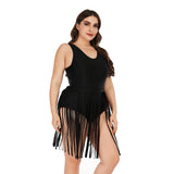 Women's Plus Size Fringe Hem Beach Swimsuit Bikini Swimsuit
