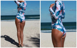 Long Sleeve One Piece Swimsuit Rash Guard UV Protection