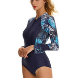 Long Sleeve wimsuit Rash Guard Sun Protection UPF 50+ Bathing Suit Floral Print Swimwear